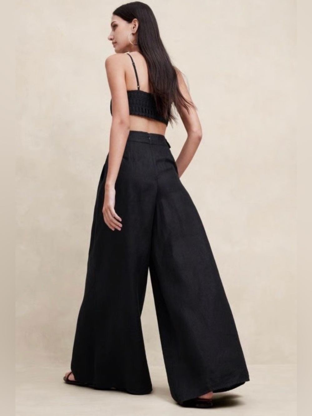 Banana Republic Lina Linen Wide-Leg Pants Career Office Quiet Luxury Old Money